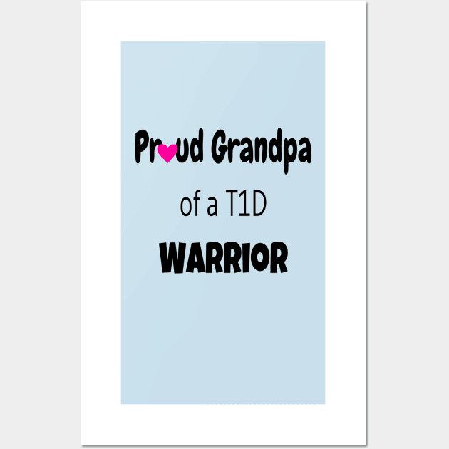 Proud Grandpa Black Text Pink Heart Wall Art by CatGirl101